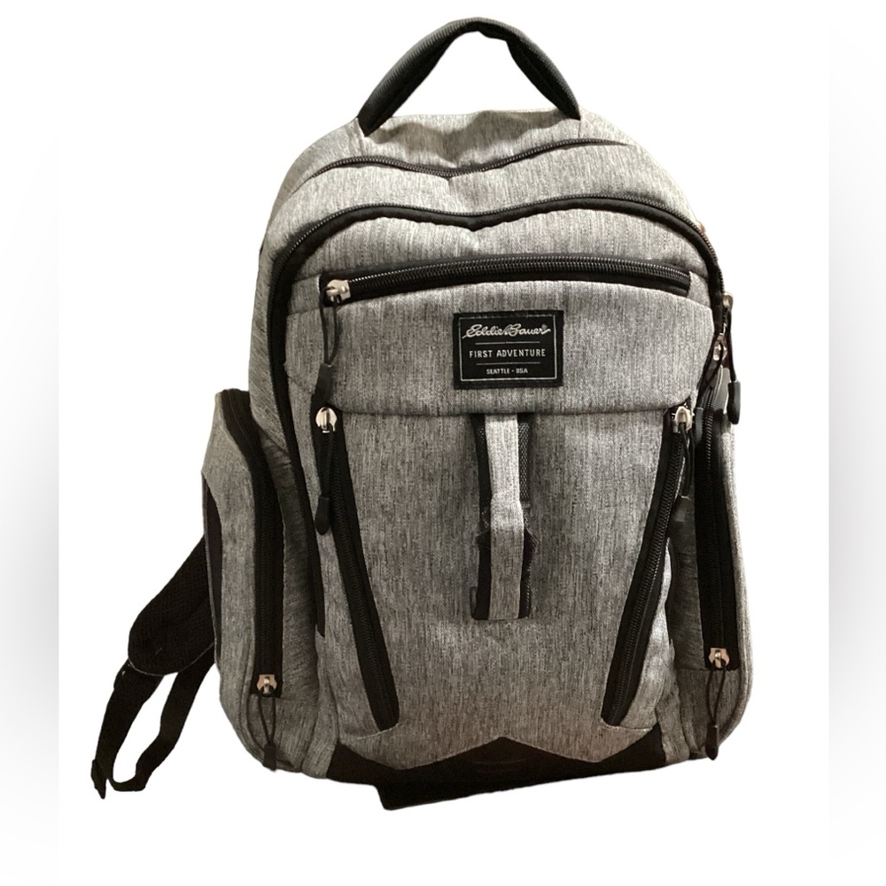 Eddie Bauer Backpack Diaper‎ Bag Changing Pad Heather Grey Unisex Travel